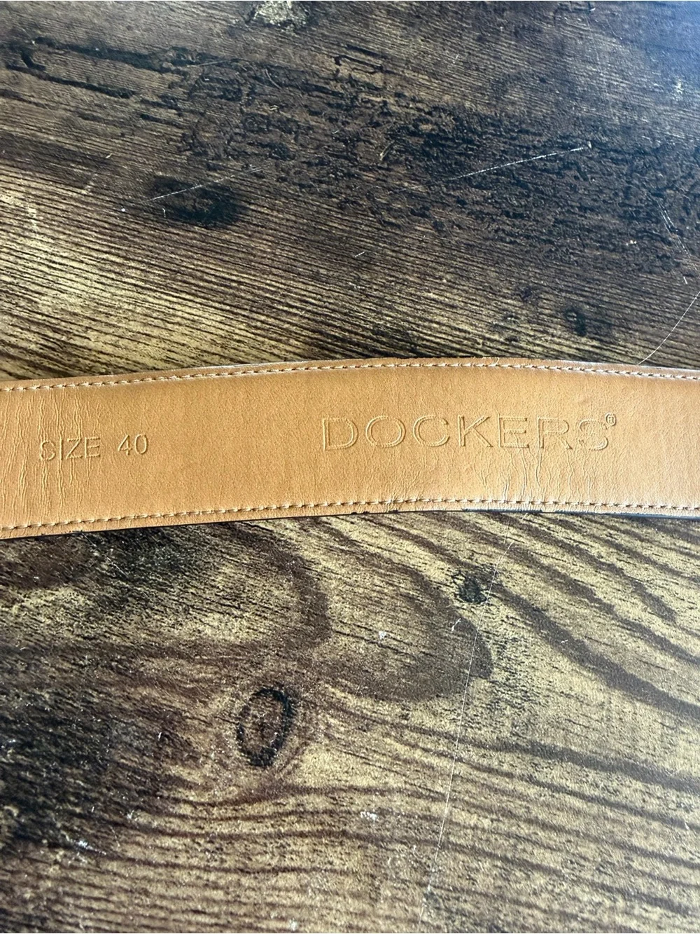 Dockers Men's Brown Leather Belt - Classic Casual Dress Belt
